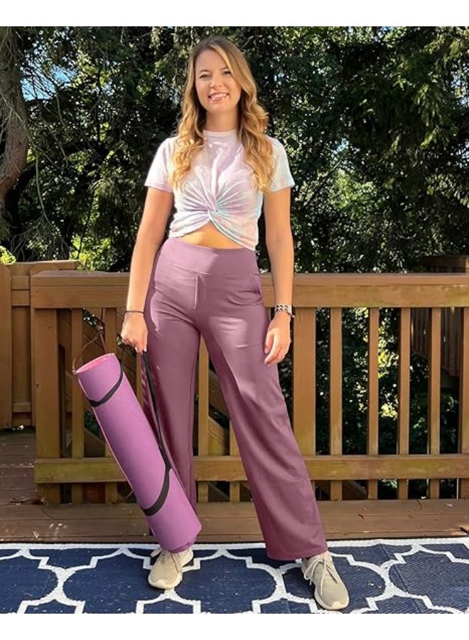 NIBEMINENT Yoga Pants Women Wide Leg Pants with Pockets High Waist Stretch Dress Casual Sweatpants Petite/Regular/Tall - Image 3