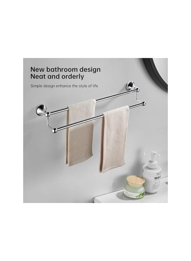 promass Bath Towel Rack Wall Mounted Double Towel Bar Bathroom Hardware Accessories Towel Holder - Image 5