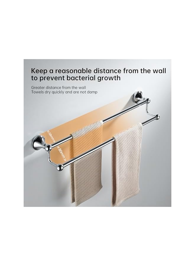 promass Bath Towel Rack Wall Mounted Double Towel Bar Bathroom Hardware Accessories Towel Holder - Image 3