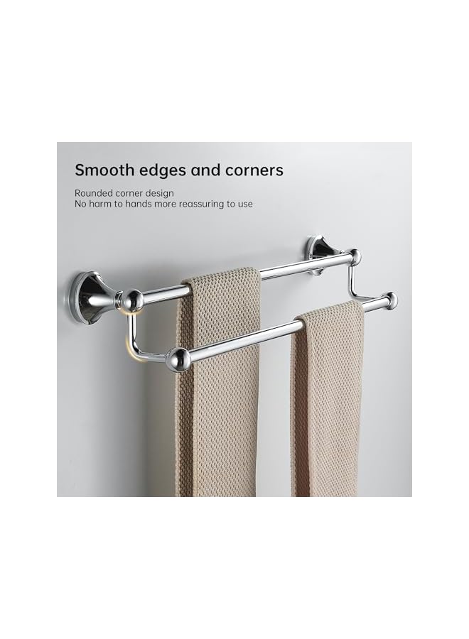 promass Bath Towel Rack Wall Mounted Double Towel Bar Bathroom Hardware Accessories Towel Holder - Image 4