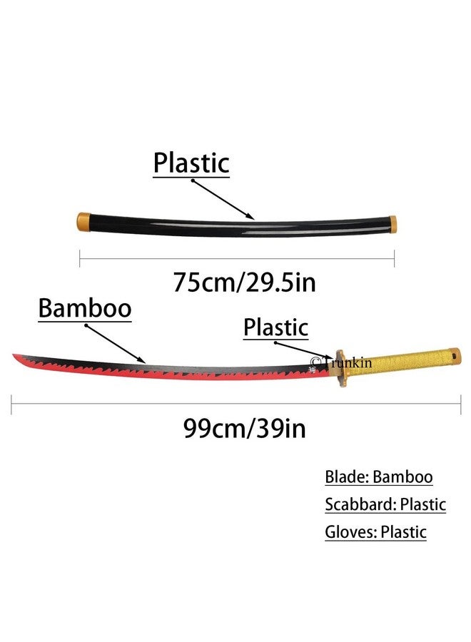 Trunkin Trunkin Adult Katana For Cosplay Life Size Replica Wooden Toy Anime Accessory Toy Collectible | Wooden Sword (Tsugikuni Yoriichi Nichirin)  - Image 5