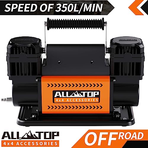 ALL-TOP Air Compressor Kit, Dual Cylinder 12V Portable Inflator 12.35 ft³/Min, Offroad Air Compressor Pump for Truck Tires, Heavy Duty Max 150 PSI for 4x4 Vehicle & RV - Image 4
