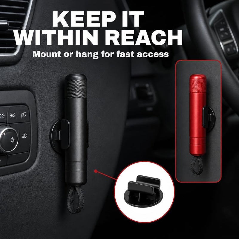 FRONTLINE Window Breaker and Seatbelt Cutter (2 Pack) Car Window Glass Breaker Safey Hammer Emergency Escape Tool Car Accessories - Image 4