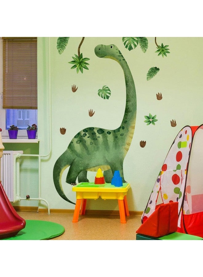 iMagitek Large Watercolor Dinosaur Wall Decal Sticker, Dino Footprint Neutral Nursery Toddler Playroom Wall Decor - Image 1