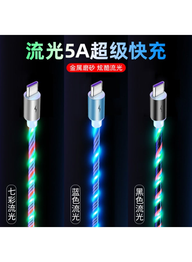 5a Super Fast Charging Colorful Streamer Data Cable Suitable For Apple Android Type-c Huawei Oppo Xiaomi Vi - Image 3