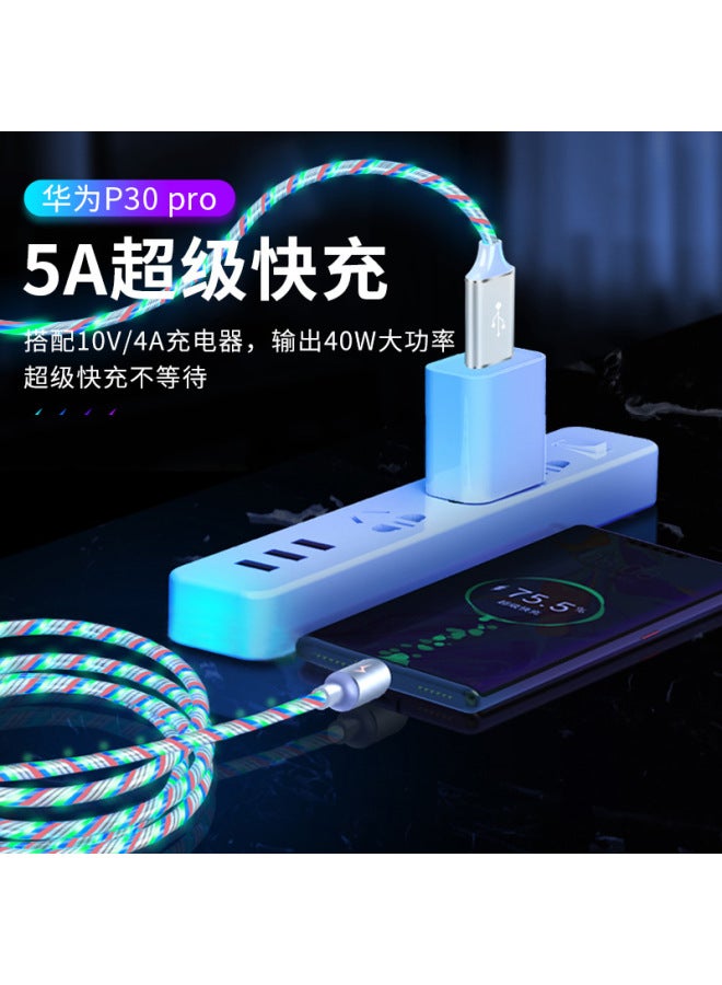5a Super Fast Charging Colorful Streamer Data Cable Suitable For Apple Android Type-c Huawei Oppo Xiaomi Vi - Image 4