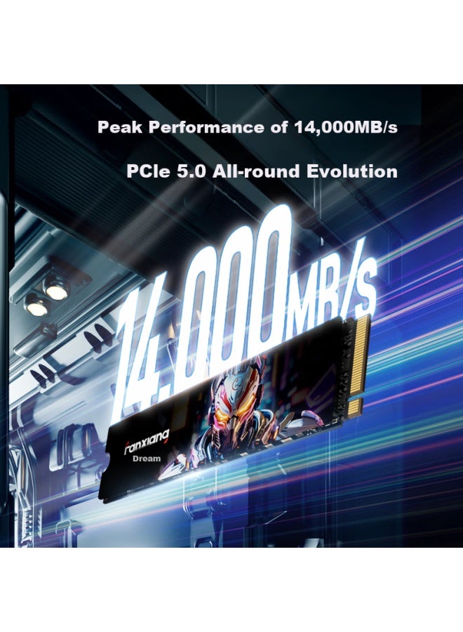 fanxiang فانشيانغ 2 تيرابايت SSD، واجهة M.2، بروتوكول NVMe، PCIe 5.0، ذاكرة مؤقتة مستقلة، ألعاب عالية السرعة، S910Max، سرعة قراءة تصل إلى 14000 ميجابايت/ثانية - Image 1