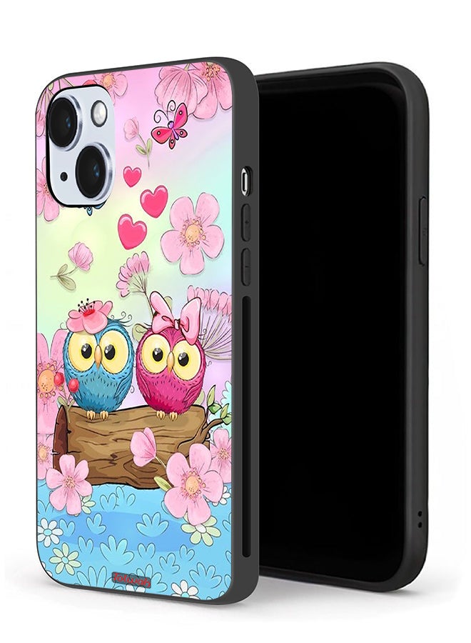 Tolwak Apple iPhone 14 Protective Case Cute Owls Art - Image 1