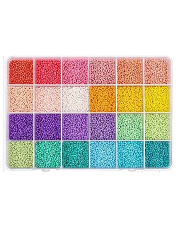 Grab Mantra - 48000 Glass Seed Beads Set, 2mm , 48 Colors, For Jewelry, Bracelet, Necklace, Earring And Handmade  Household Crafts (Cutter Color May  Vary) - Image 1