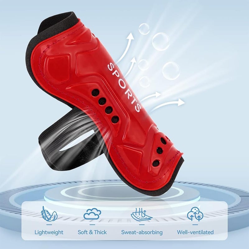 Proberos ® Sport Compression Sock Shin Guards Set 14 Inches Knee High Compression Sport Socks for Girls 5-10 Years Old Sweat Absorption High Elastic Long Sport Socks for Soccer, Basketball, Red - Image 5