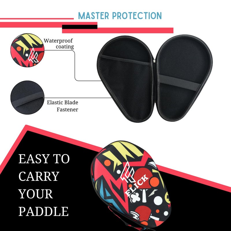 FLICK Fusion Table Tennis Racket Hard Case/Cover - Shockproof Protective EVA-PU Round Case | Stylish & Durable Cover for TT Paddles | Lightweight, Scratch-Resistant Design - Image 3