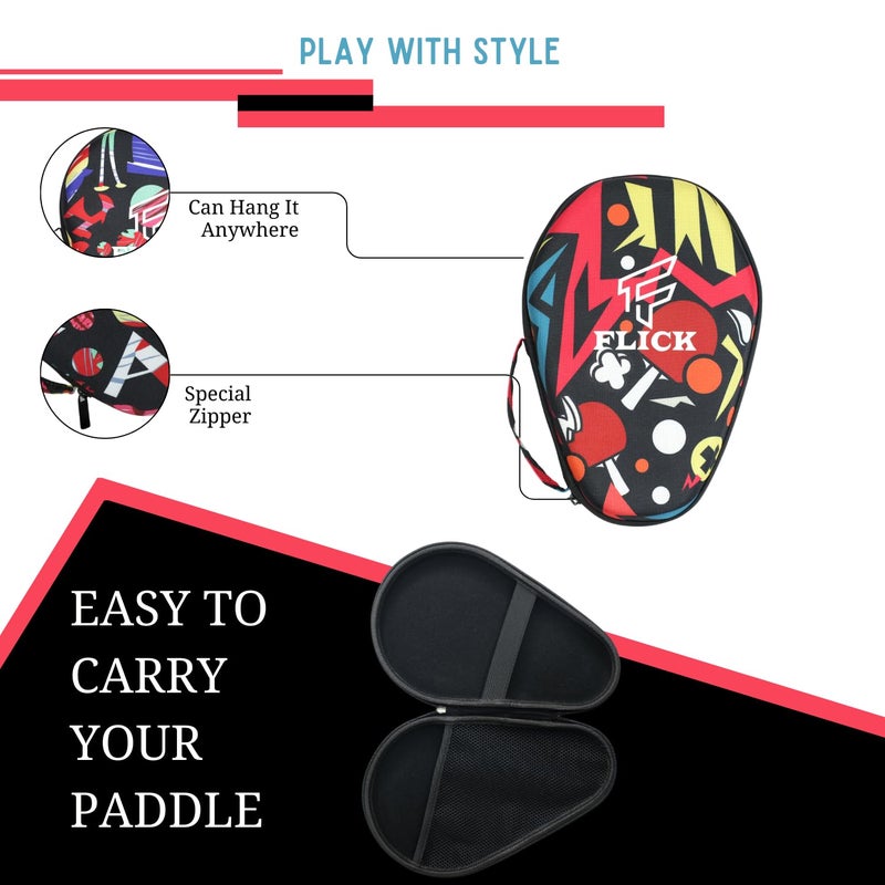 FLICK Fusion Table Tennis Racket Hard Case/Cover - Shockproof Protective EVA-PU Round Case | Stylish & Durable Cover for TT Paddles | Lightweight, Scratch-Resistant Design - Image 4