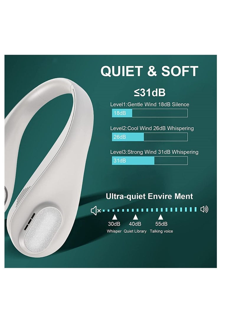 SYOSI Portable Neck Fan SYOSI Hands Free Bladeless Mini Wearable Personal Fan Headphone Design 3 Speeds Mute Powered Fan For Travel Hiking Outdoor  - Image 4