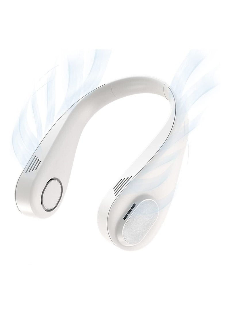 SYOSI Portable Neck Fan SYOSI Hands Free Bladeless Mini Wearable Personal Fan Headphone Design 3 Speeds Mute Powered Fan For Travel Hiking Outdoor  - Image 1