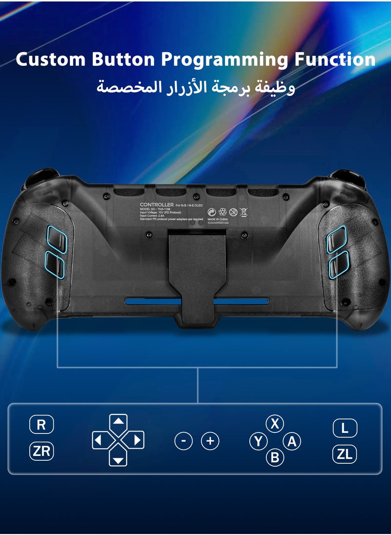 DOBE - Eggshell Controller Gripcon Switch Controller for Handheld Mode, Ergonomic Controller for Nintendo Switch with 6-Axis Gyro, Dual Motor Vibration, Compatible with All Games of Switch, Black - Image 1