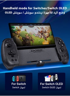 DOBE Eggshell Controller Gripcon Switch Controller for Handheld Mode, Ergonomic Controller for Nintendo Switch with 6-Axis Gyro, Dual Motor Vibration, Compatible with All Games of Switch, Black  - Image 3
