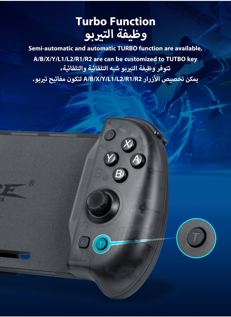 DOBE - Eggshell Controller Gripcon Switch Controller for Handheld Mode, Ergonomic Controller for Nintendo Switch with 6-Axis Gyro, Dual Motor Vibration, Compatible with All Games of Switch, Black - Image 1
