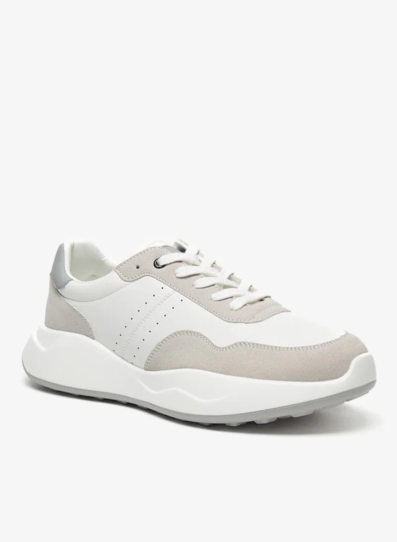 DUCHINI Men's Solid Lace-Up Sneakers