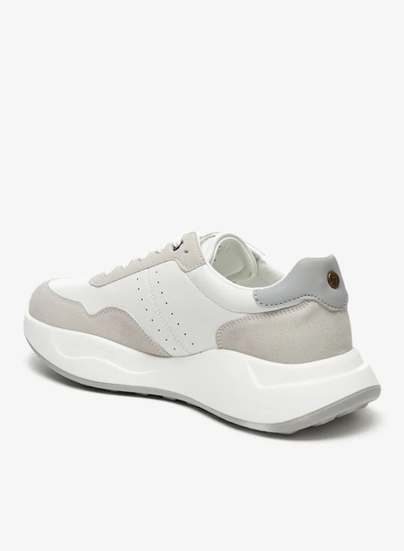 DUCHINI Men's Solid Lace-Up Sneakers