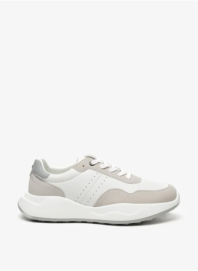 DUCHINI Men's Solid Lace-Up Sneakers