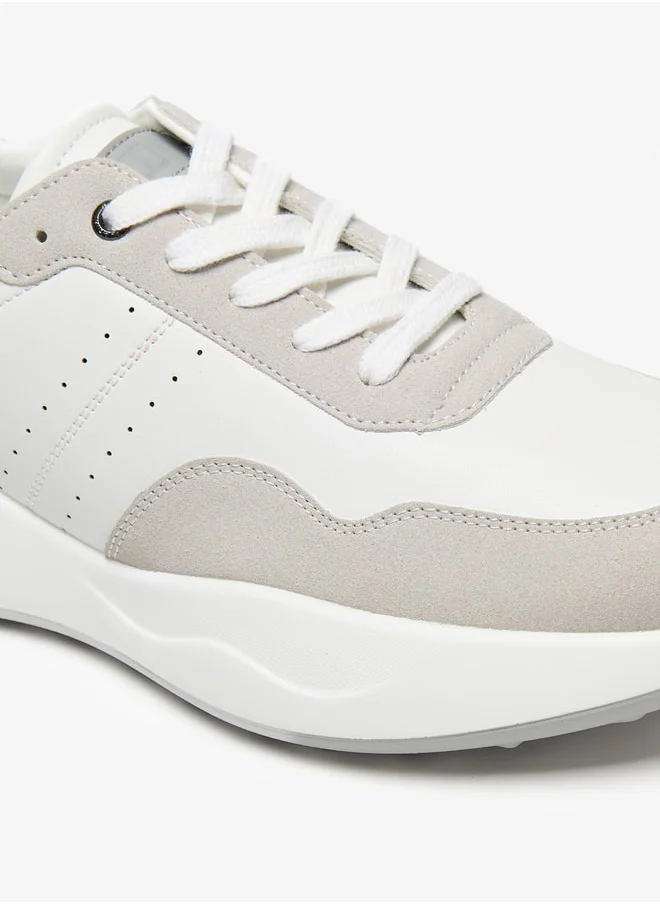 DUCHINI Men's Solid Lace-Up Sneakers