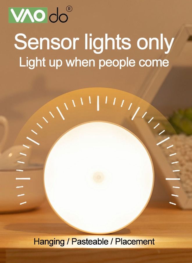 فاو دو مصباح LED ليلي لاسلكي ذكي بمستشعر جسم الإنسان ، ضوء التحكم الصوتي ، ملحقات شفط مغناطيسي مجاني وخط شحن USB ، ضوء ليلي للممر - Image 2