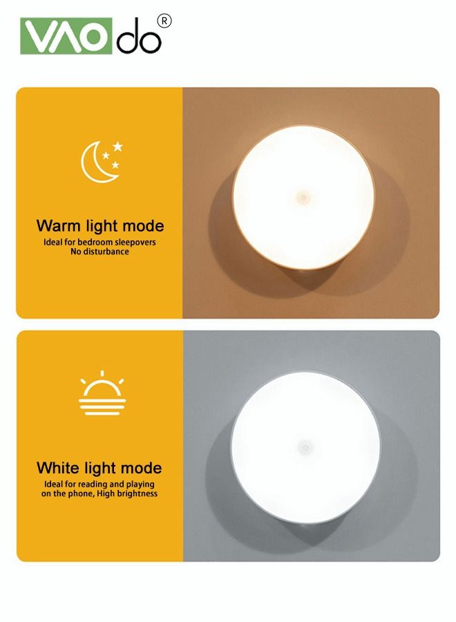 فاو دو مصباح LED ليلي لاسلكي ذكي بمستشعر جسم الإنسان ، ضوء التحكم الصوتي ، ملحقات شفط مغناطيسي مجاني وخط شحن USB ، ضوء ليلي للممر - Image 3