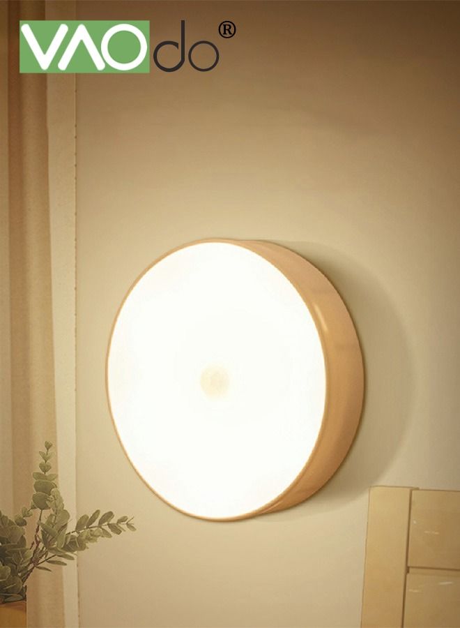 فاو دو مصباح LED ليلي لاسلكي ذكي بمستشعر جسم الإنسان ، ضوء التحكم الصوتي ، ملحقات شفط مغناطيسي مجاني وخط شحن USB ، ضوء ليلي للممر - Image 1