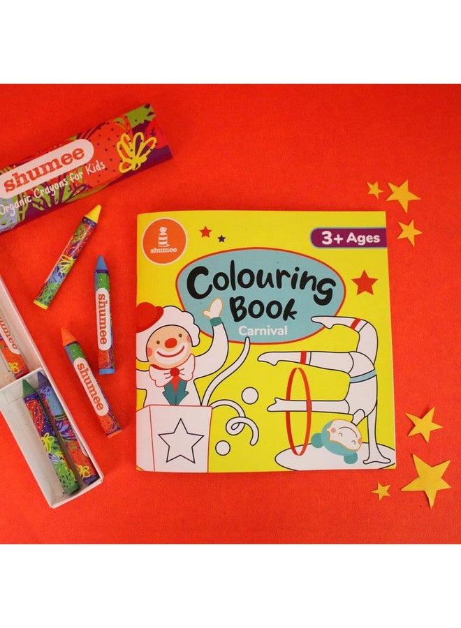 shumee Colouring Book & Organic Crayon Kit- Carnival Themed (3 Years+) | 20 Pages & 6 Crayons | Organic & Natural Colours | Skill Building Art & Craft DIY Set For Kids - Image 3