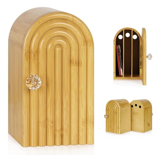 Lzttyee Phone Box for Family Time, Bamboo Cell Phone Jail, 3 Sections Hold 6 Phones, with Charging Holes, Phone Holder Self-Discipline Box, Help Kids Adults Focus Back, Mobile Phone Addiction (Wood) - Image 1