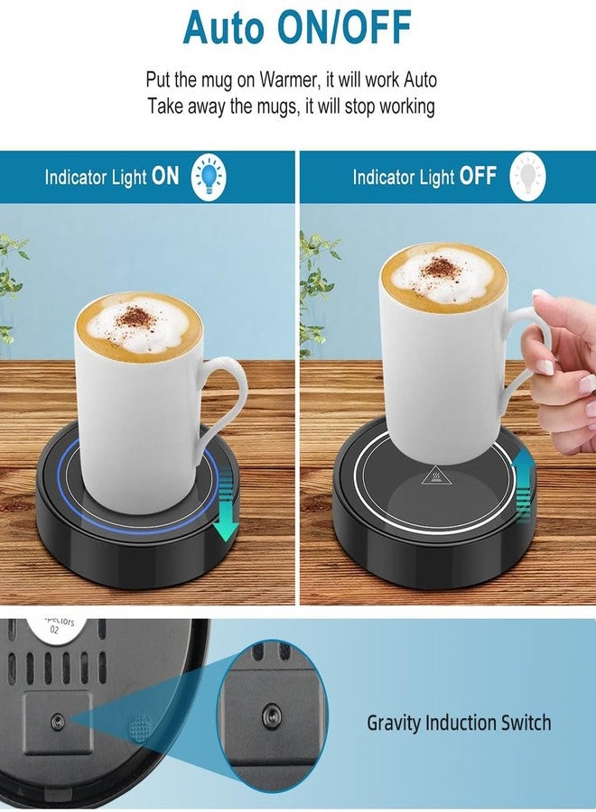 Dimux Coffee Mug Warmer, Electric Beverage Warmers for Office Home Desk Use, Smart Cup Warmer Thermostat Coaster for Hot Coffee Tea Espresso Milk Candle Wax with Gravity Switch Auto On/Off 135F - Image 2