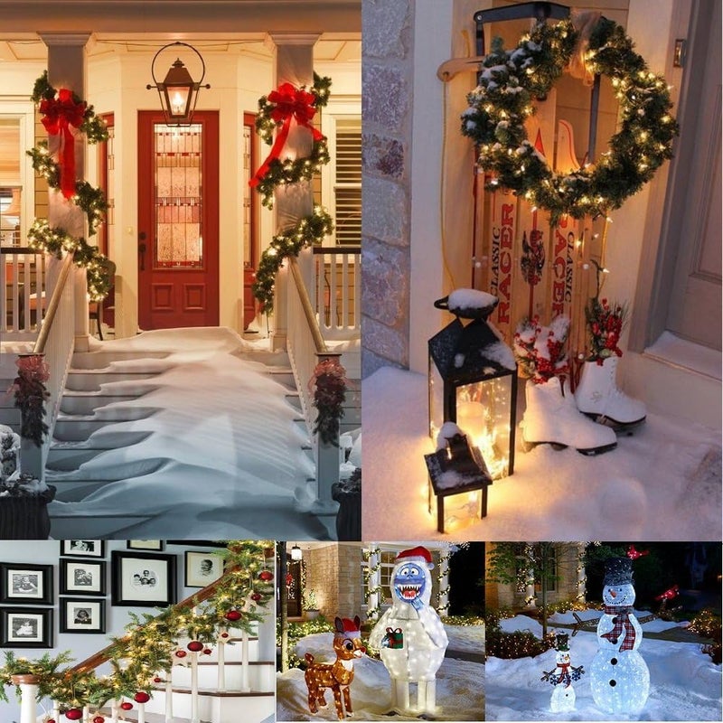 LOENDE Christmas Lights, Battery Operated String Lights 18ft 50 LED 8 Modes with Timer for Christmas Tree Wreath Party Home Indoor Outdoor Decor, Waterproof, Warm White, 2 Pack - Image 5