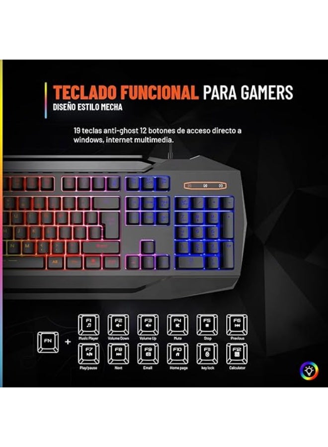 MEETION 3-in-1 Gaming Combo Pack (Keyboard, Mouse & Headset) – Essential Gamer Accessories – RGB Lighting – Optimized for PC Gaming Setup - Image 3