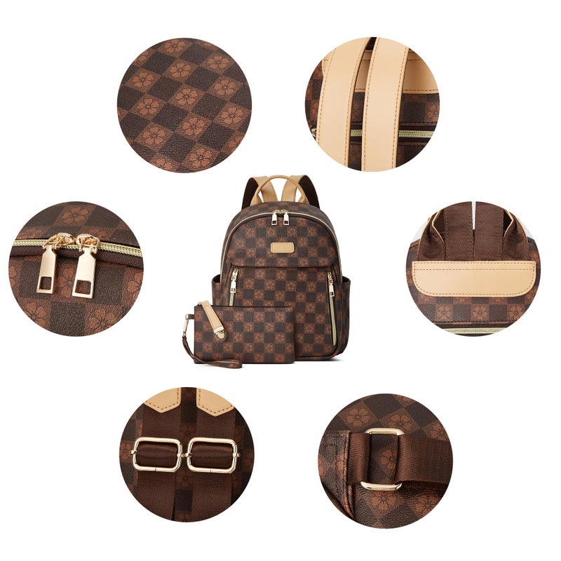 Makes Mini Backpack for Women, Stylish Daypack Purse Handbag Small Casual Daily Travel Bag, Lady Girls Gifts for Work School, 2pcs Sets - Image 4