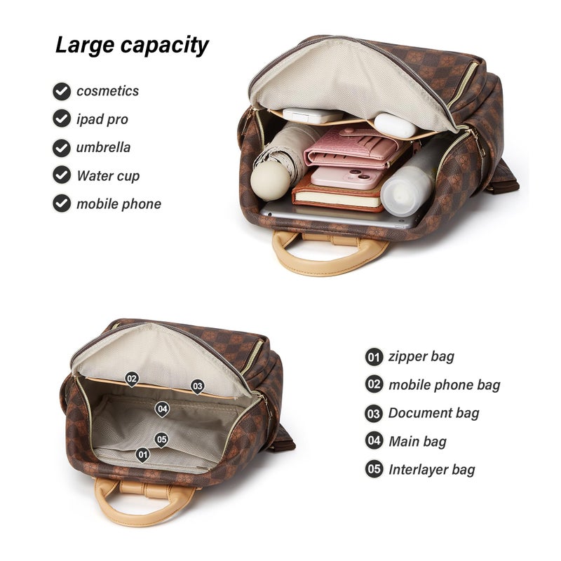 Makes Mini Backpack for Women, Stylish Daypack Purse Handbag Small Casual Daily Travel Bag, Lady Girls Gifts for Work School, 2pcs Sets - Image 3