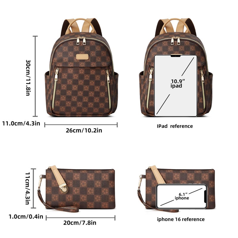 Makes Mini Backpack for Women, Stylish Daypack Purse Handbag Small Casual Daily Travel Bag, Lady Girls Gifts for Work School, 2pcs Sets - Image 5