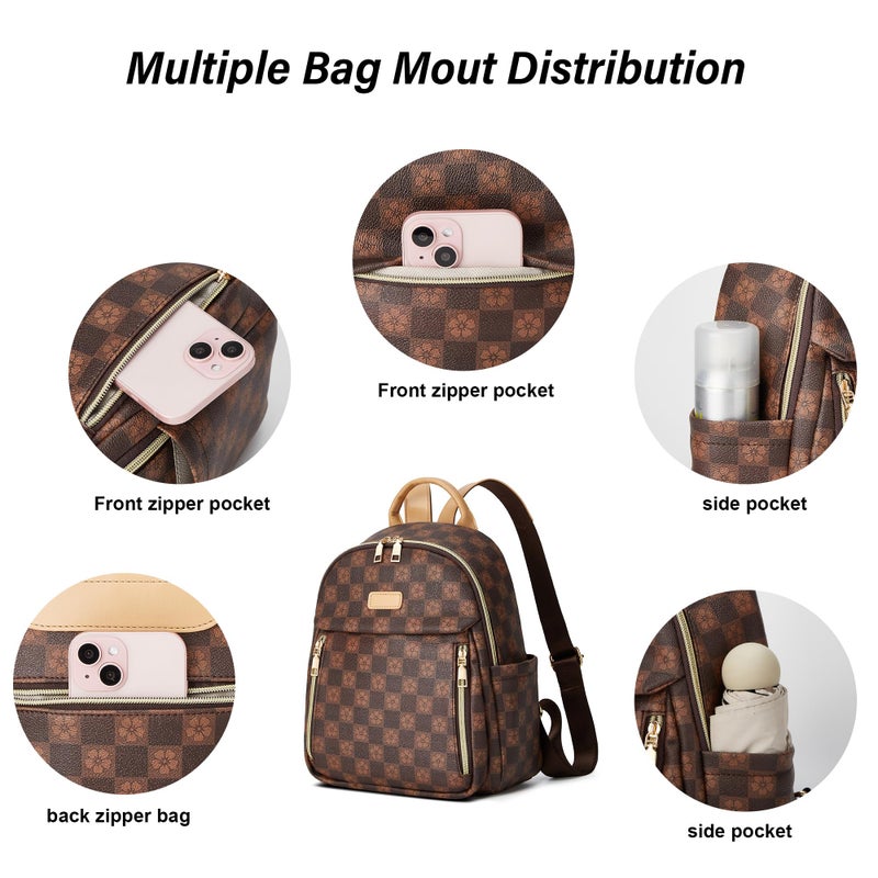Makes Mini Backpack for Women, Stylish Daypack Purse Handbag Small Casual Daily Travel Bag, Lady Girls Gifts for Work School, 2pcs Sets - Image 2