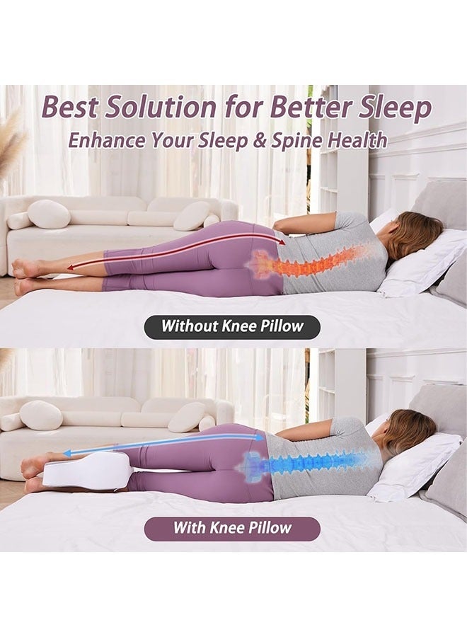 Arabest وسادة الركبة للنائمين على الجانب، وسادة ساق الركبة للنوم الجانبي، وسادة تخفيف ألم عرق النسا في الركبة الخلفية للنوم الجانبي، وسادة محاذاة العمود الفقري السلسة - Image 3