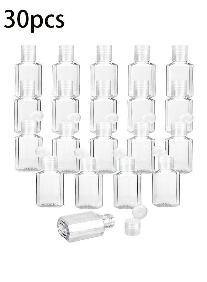 Ailily 30 Pieces 1 oz Plastic Bottles Clear Travel Bottles with Flip Cap Portable Empty Hand Sanitizer Bottles.  - Image 1