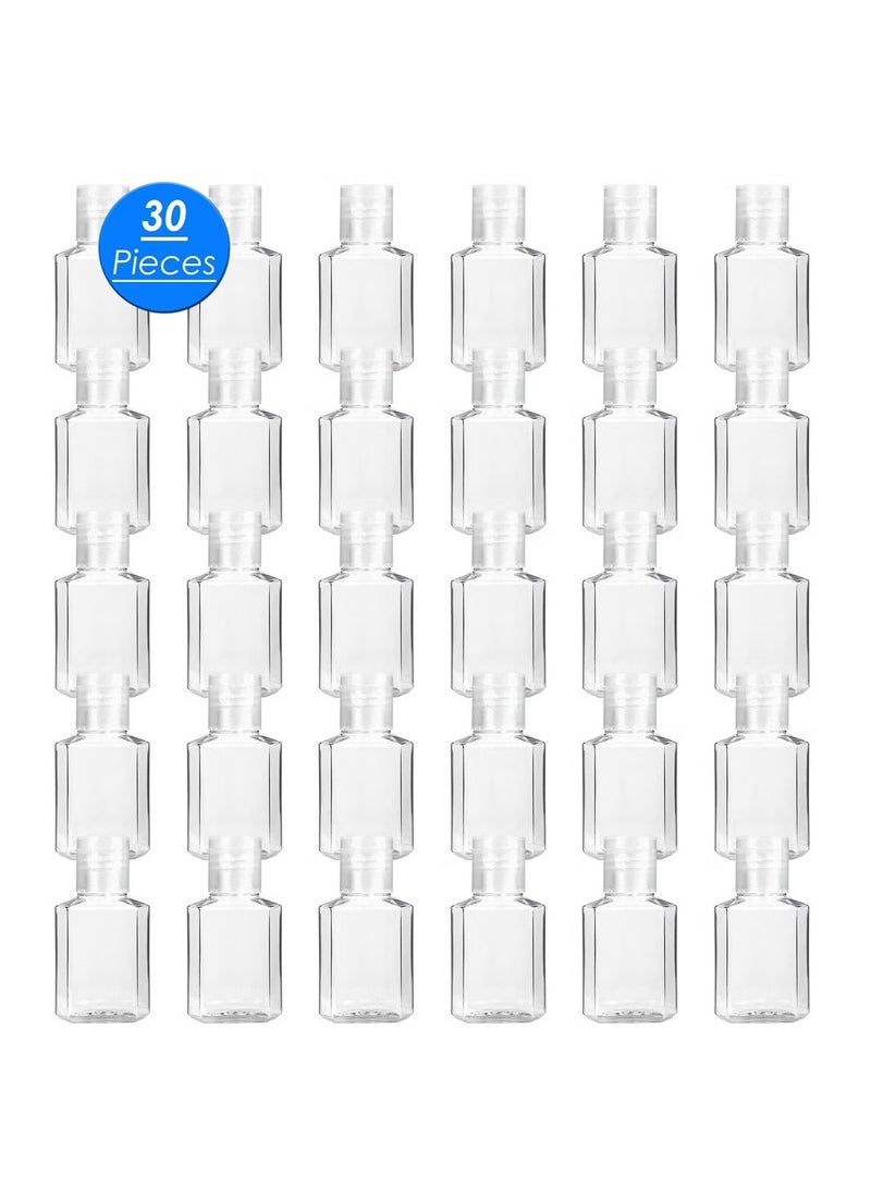 Ailily 30 Pieces 1 oz Plastic Bottles Clear Travel Bottles with Flip Cap Portable Empty Hand Sanitizer Bottles.  - Image 2