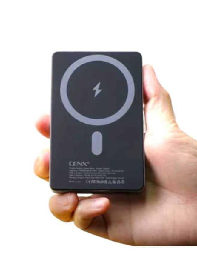 Denx 10000mAh Magnetic Wireless Power Bank 38.5W Fast Charging USB C Portable Battery Pack LED Display Strong Magnetic Snap On Charger Compatible with Smartphones Travel Use Compact Design - Image 1