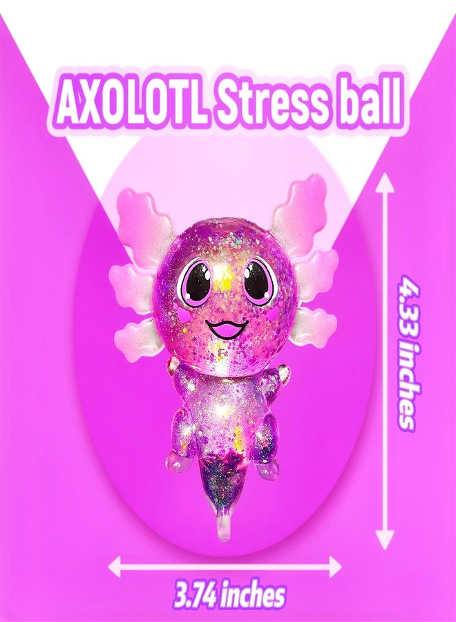 EVDERS Squishy Axolotl Sugar Stress Balls for Kids and Adults, Stretchy Sensory Squeeze Fidget Toys, Cute Sugar Ball for Easter Basket Stuffers Party Favors Axolotl Squishy Toys for Anxiety Autism (Purple) - Image 2