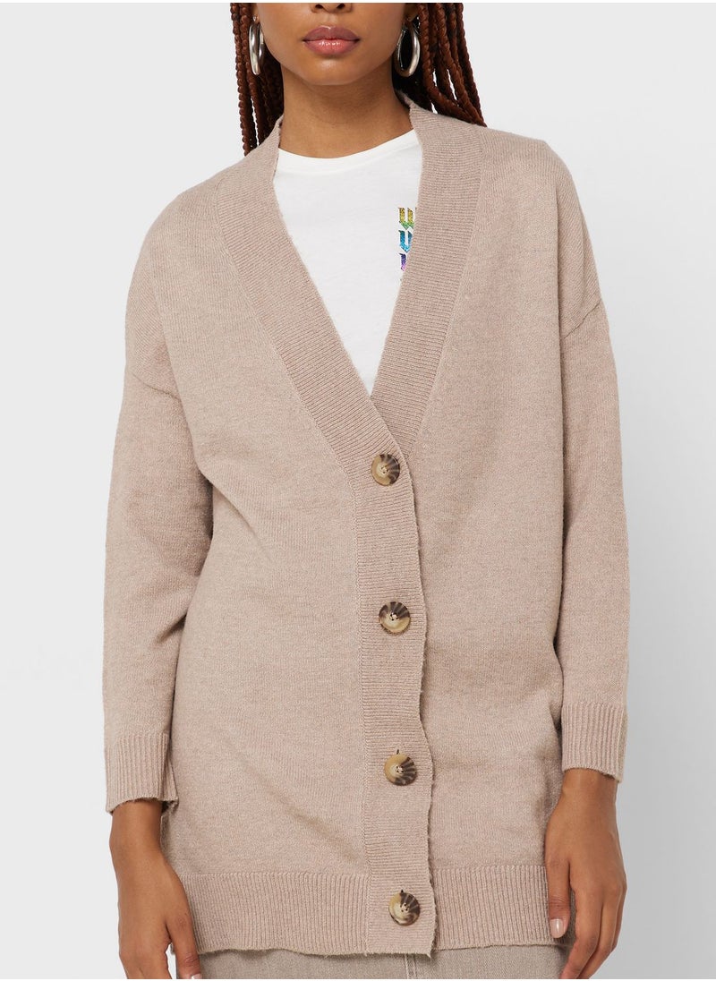 ONLY - V-Neck Knitted Cardigan - Image 1