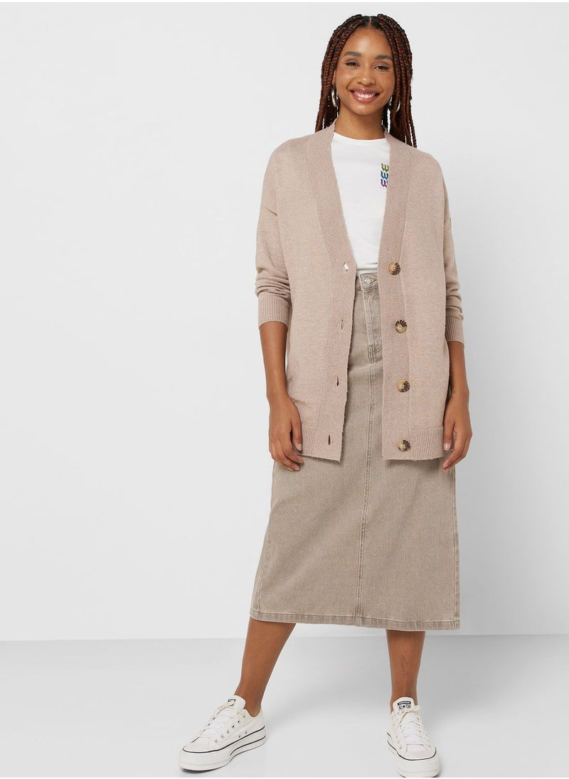 ONLY - V-Neck Knitted Cardigan - Image 1