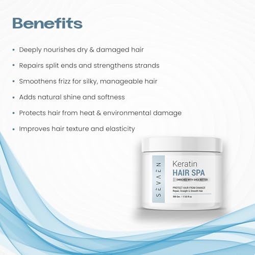 sevaen Keratin Shampoo And Hair Spa Cream For Hair Dry&Damage repair And strengthening&Smoothing Hair With Deep Conditioning Treatment - Image 5
