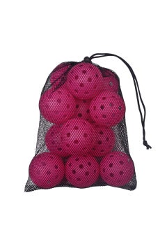 Generic Outdoor Pickleball Paddle 40 Holes 74mm Indoor And Outdoor 26 Holes Injection Moulding Ball Pickleballpaddle PE Material Rose red 12 Pack [net bag packaging] note hole 
