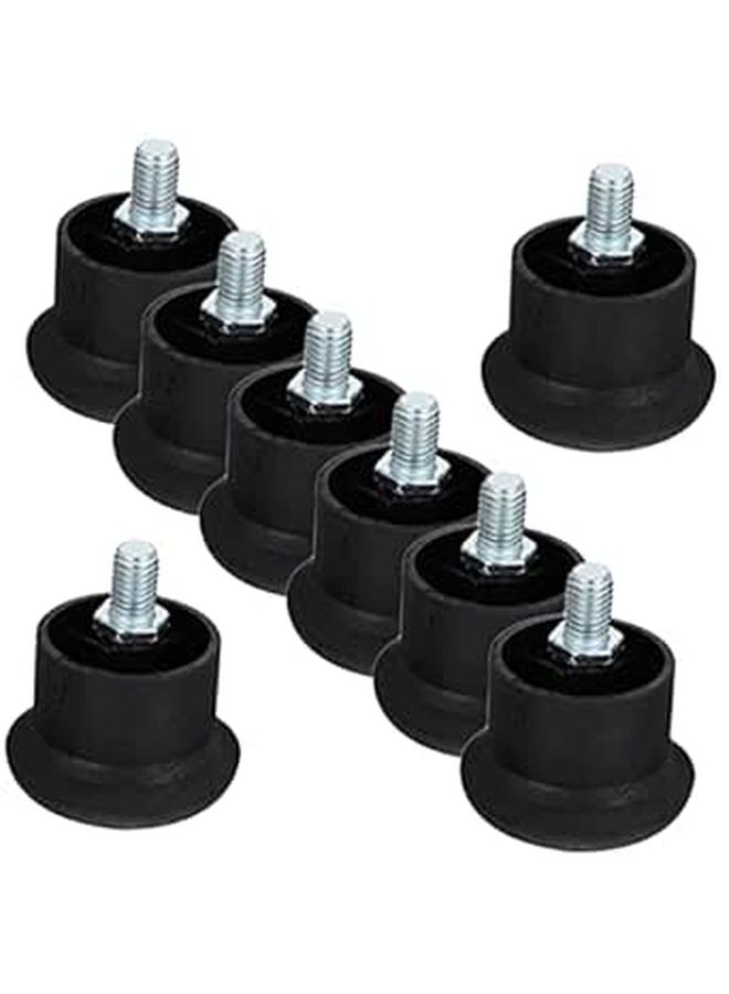 8 Pack Chair Replacement Feet Wheel Stoppers Compact Design Black - Image 1