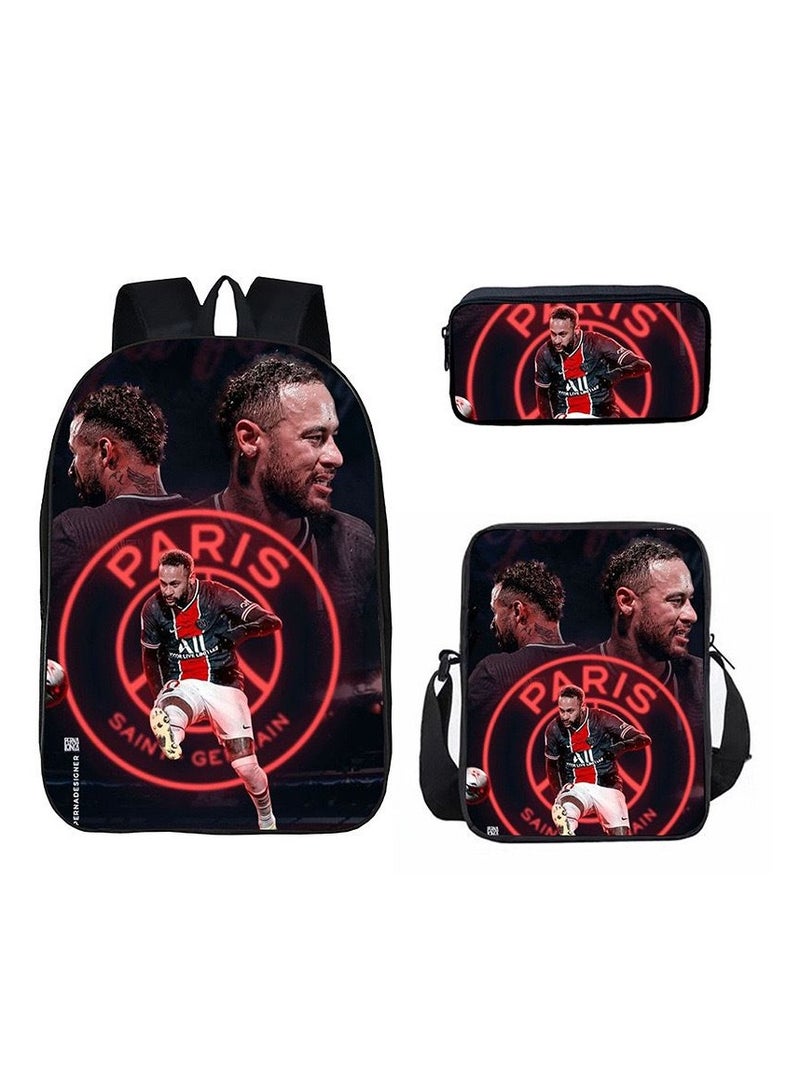 Student  Print Schoolbag Backpack 29*16*42CM + Shoulder Bag 19*6*23CM + Pencil Case 24*7*11CM Three-piece Set