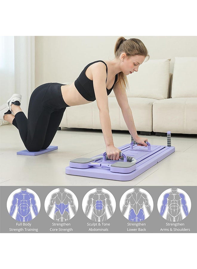 MLADEN Pilates Board, Pilates Reformer Set, Multi-Purpose Foldable Pilates Reformer Board for Home, 5-in-1 Pilates Glide Board, Exercise Yoga Equipment、Yoga Bed,Pilates Bed Suitable For Beginners And Intermediate Users (Purple) - Image 3