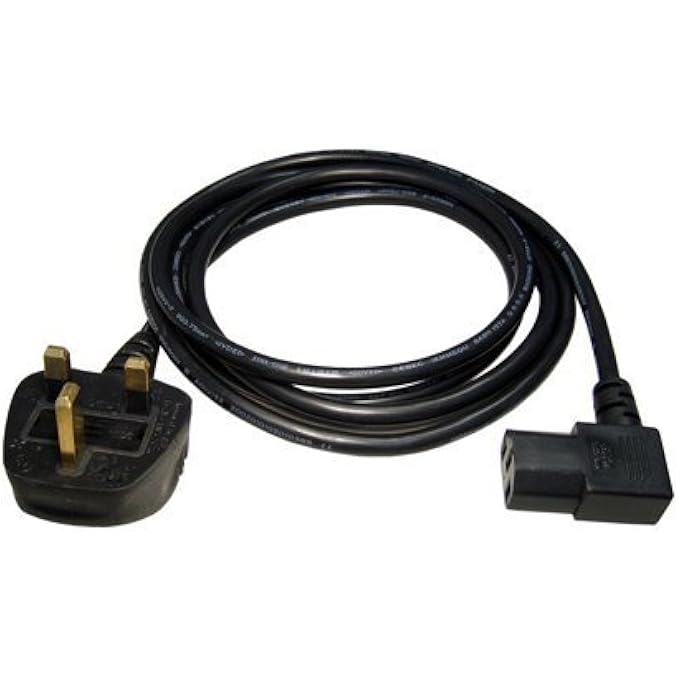 CableTex Uk Plug To Right Angle Iec Kettle Power Cord Lead 2M